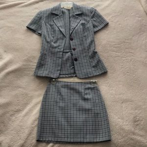 Plaid shirt and skirt set